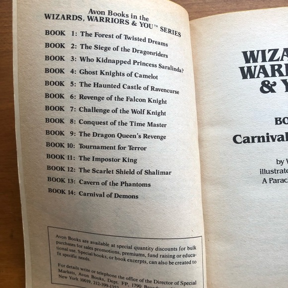 Wizards Warriors & You Book 14 Carnival Of Demons RPG Sno Cover Crease Bent Page - Picture 3 of 16